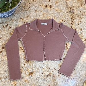 Urban Outfitters Brown Button Down Cropped Shirt
Y2K